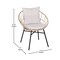 Flash Furniture Tan Rattan Rope Chairs - Light Gray Cushions, PK 2 TW-VN017-TAN-GG - alternate 4